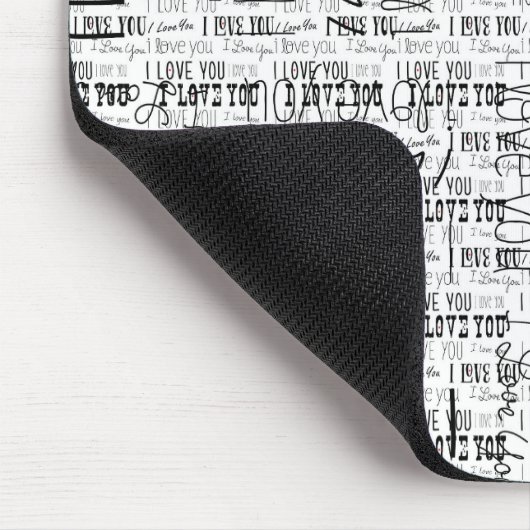 Ich Liebe Sie Typografie Text Valentines Mouse Pad Mousepad (Ecke)