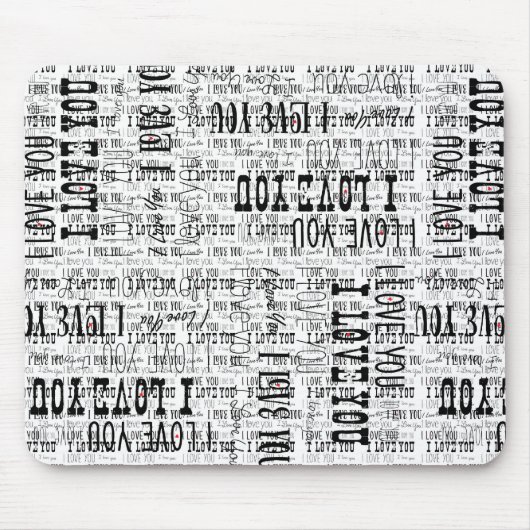 Ich Liebe Sie Typografie Text Valentines Mouse Pad Mousepad (Vorne)