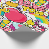 Ich Liebe Sie U-Bahn Art Muster Geschenkpapier (Ecke)