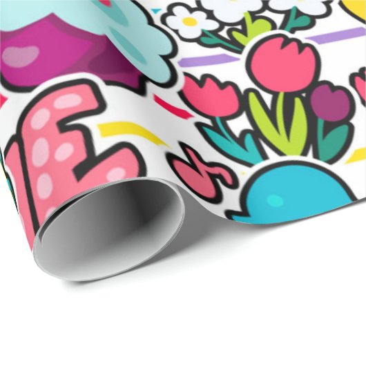 Ich Liebe Sie U-Bahn Art Muster Geschenkpapier (Rolleneckpunkt)