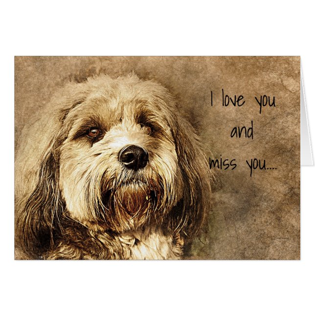 Ich Liebe Sie und ich vermissen Sie Sad Dog (Vorderseite (Horizontal))