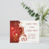 Ich Liebe Sie und ich verpassen Sie Gedicht für Eh Postkarte (Stehend Vorderseite)