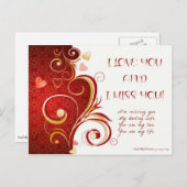 Ich Liebe Sie und ich verpassen Sie Gedicht für Eh Postkarte (Vorne/Hinten)