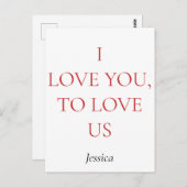 Ich Liebe Sie und uns, personalisieren Sie Ihre pe Postkarte (Vorne/Hinten)