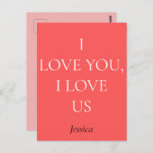 Ich Liebe Sie und uns, personalisieren Sie Ihre pe Postkarte (Vorne/Hinten)