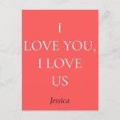 Ich Liebe Sie und uns, personalisieren Sie Ihre pe Postkarte (Vorderseite)