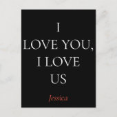 Ich Liebe Sie und uns, personalisieren Sie Ihre pe Postkarte (Vorderseite)