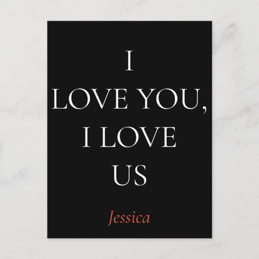 Ich Liebe Sie und uns, personalisieren Sie Ihre pe Postkarte (Vorderseite)