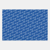 Ich Liebe Sie Valentine Blue Hearpes Streifen Geschenkpapier Set (Vorderseite 2)