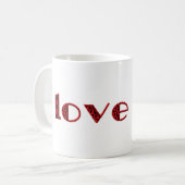 Ich Liebe Sie Valentine Cupid Typografie Red Black Kaffeetasse (Vorderseite Links)