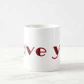 Ich Liebe Sie Valentine Cupid Typografie Red Black Kaffeetasse (Mittel)