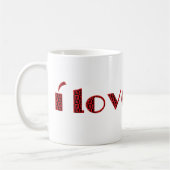 Ich Liebe Sie Valentine Cupid Typografie Red Black Kaffeetasse (Links)