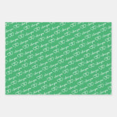 Ich Liebe Sie Valentine grüne Herzen Streifen Geschenkpapier Set (Vorderseite 2)