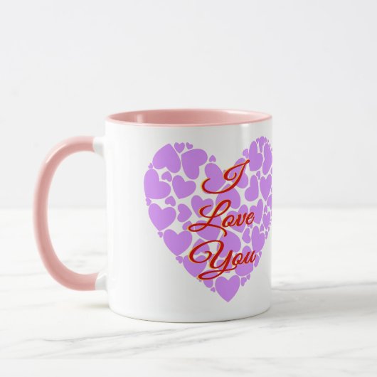 Ich Liebe Sie Valentine Hearts Tasse (Links)
