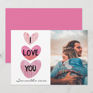 Ich Liebe Sie Valentine Niedlich Hearts Foto Feiertagskarte