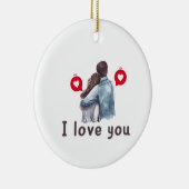 Ich Liebe Sie valentine trendige Ornament-Designs Keramik Ornament (Rechts)