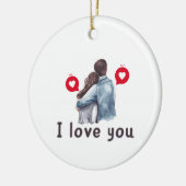 Ich Liebe Sie valentine trendige Ornament-Designs Keramik Ornament (Links)