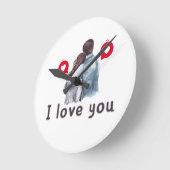 Ich Liebe, Sie valentinieren trendige Uhrendesigns Runde Wanduhr (Winkel)
