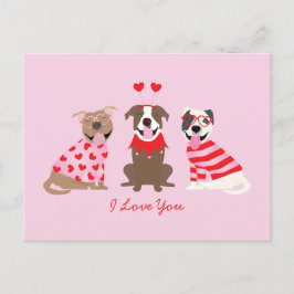 Ich Liebe Sie Valentinin American Pit Bull Terrier Postkarte