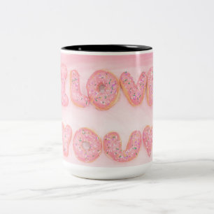 Ich Liebe Sie Valentinins Donut-Tasse Zweifarbige Tasse