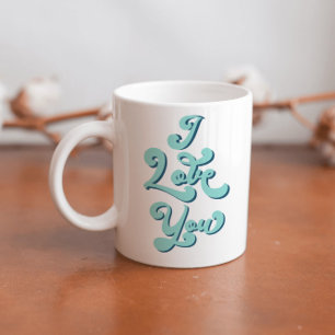 Ich Liebe Sie Valentinstag Cup Retro Light Aquamar Kaffeetasse