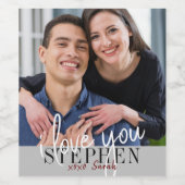 Ich Liebe Sie Valentinstag Foto Weinetikett (Einzelnes Label)