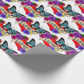 Ich Liebe Sie | Valentinstag Herz und Rose Geschenkpapier (Ecke)