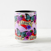 Ich Liebe Sie | Valentinstag Herz und Rose Tasse (Zentrum)