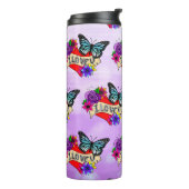 Ich Liebe Sie | Valentinstag Herz und Rose Thermosbecher (Nach links gedreht)