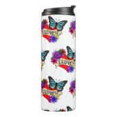 Ich Liebe Sie | Valentinstag Herz und Rose Thermosbecher (Nach links gedreht)