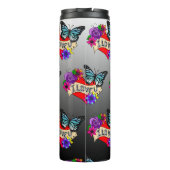 Ich Liebe Sie | Valentinstag Herz und Rose Thermosbecher (Rückseite)