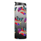 Ich Liebe Sie | Valentinstag Herz und Rose Thermosbecher (Nach rechts gedreht)