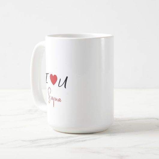 Ich Liebe Sie Valentinstag Kaffee Tasse (Vorderseite Links)