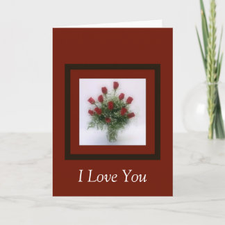 Ich Liebe Sie | Valentinstag Rote Rosen Bouquet Feiertagskarte