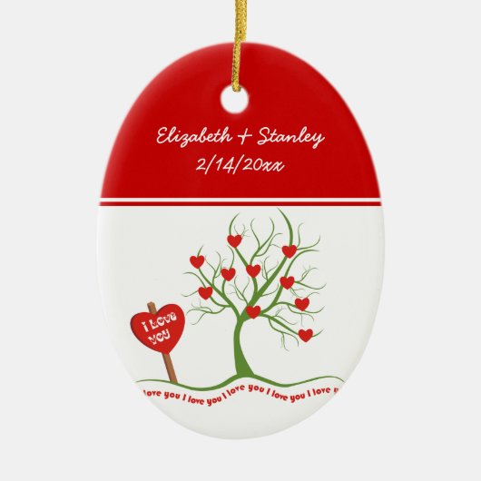 Ich Liebe Sie Valentinstag Zollschmuck Keramik Ornament (Vorne)