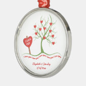 Ich Liebe Sie Valentinstag Zollschmuck Silbernes Ornament (Links)