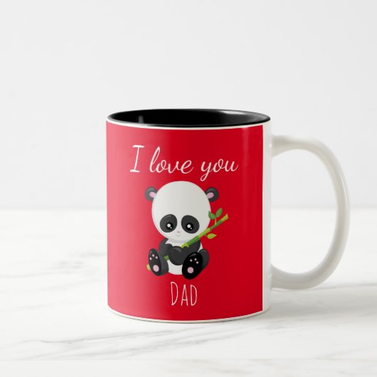 Ich Liebe Sie Vater Cool Panda Zweifarbige Tasse (Rechts)