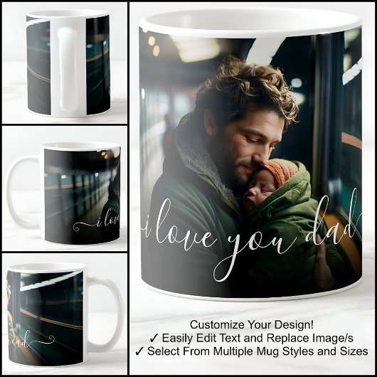 Ich Liebe Sie Vater Schöne ein Foto Vorlage Text Kaffeetasse