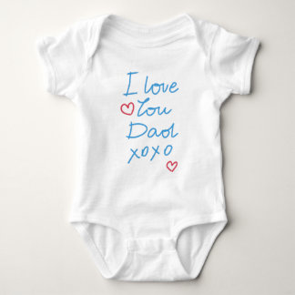 "Ich Liebe Sie Vater xoxo" handgeschriebene Baby Strampler
