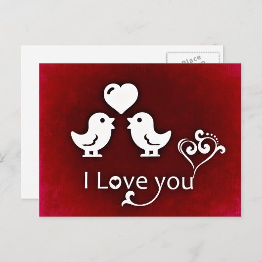 Ich Liebe Sie Vögel Postkarte (Vorne/Hinten)