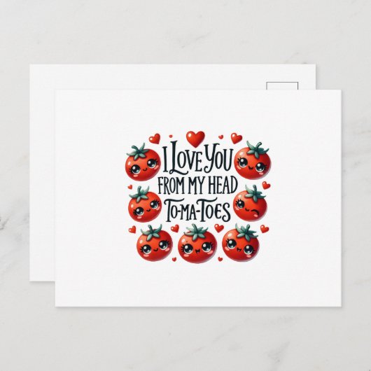 Ich Liebe Sie von meinem Kopf Tomaten - Funny Lieb Postkarte (Vorne/Hinten)