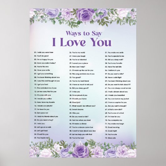 Ich Liebe Sie Wall Print, Digital Download Print Poster (Vorne)