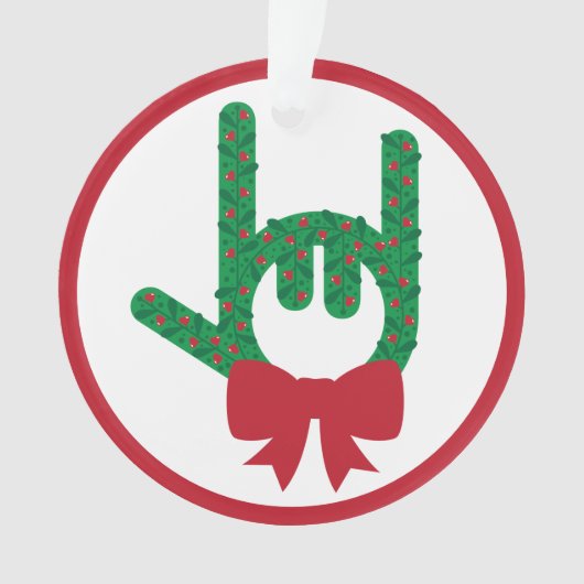 Ich Liebe Sie Weihnachtskranz Ornament (Vorderseite)