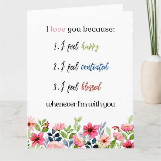 Ich Liebe Sie, weil Karte (Vorderseite)