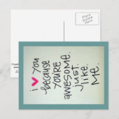 Ich Liebe Sie, weil Sie Phantastische Postkarte si (Vorne/Hinten)