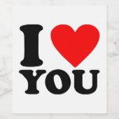 Ich Liebe Sie Weinetikett (Einzelnes Label)