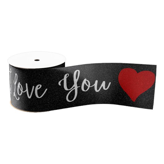 Ich Liebe, Sie Weißer Glitzer Valentinin's Grosgra Ripsband (Spule)