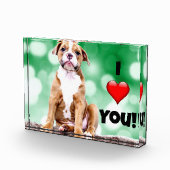 Ich Liebe Sie, Welpe Foto, Akryllische Foto Block (Rechts)