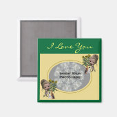 Ich Liebe Sie Welpen anpassbare Foto Magnet (Vorderseite/Rückseite)