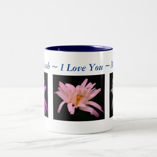 Ich Liebe Sie White Daisy Personalisiert Zweifarbige Tasse (Mittel)